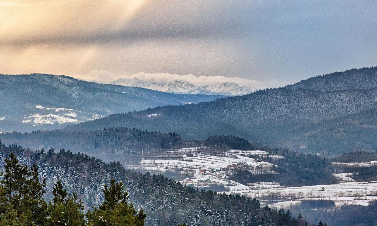 Sloneczny Chelm - Apartamenty W Gorach, Prywatna Sauna Jacuzzi Balia W Cenie, Spa, Grill, Stok Narciarski Myslenice, Sciezki Rowerowe, Rzeka Raba, Widok Na Tatry Dış mekan fotoğraf